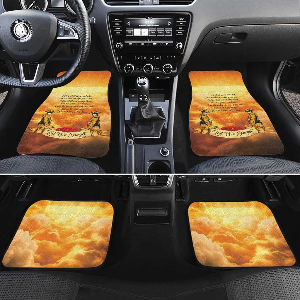 New Zealand And Australia ANZAC Day Car Mats Sinai Palestine Campaign Lest We Forget LT05 Set 4pcs Orange - Polynesian Pride