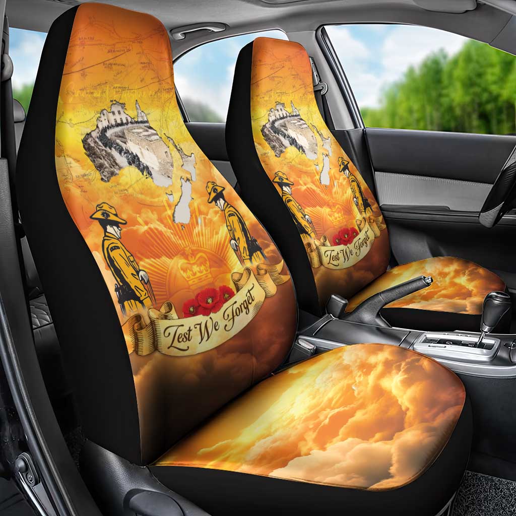 New Zealand And Australia ANZAC Day Car Seat Cover Sinai Palestine Campaign Lest We Forget LT05 - Polynesian Pride