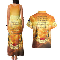New Zealand And Australia ANZAC Day Couples Matching Tank Maxi Dress and Hawaiian Shirt Sinai Palestine Campaign Lest We Forget LT05 - Polynesian Pride