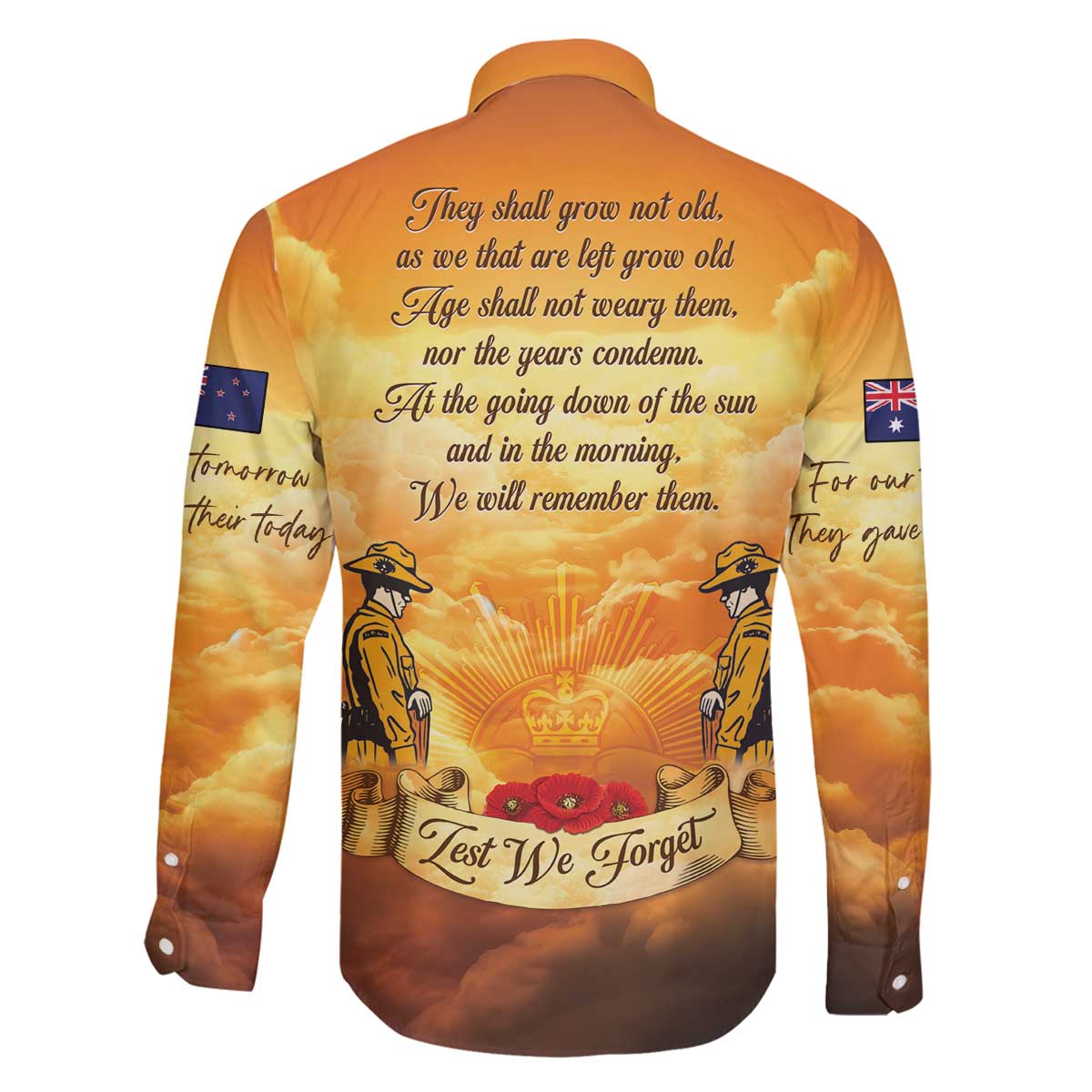 New Zealand And Australia ANZAC Day Family Matching Off The Shoulder Long Sleeve Dress and Hawaiian Shirt Sinai Palestine Campaign Lest We Forget LT05 - Polynesian Pride