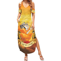 New Zealand And Australia ANZAC Day Family Matching Summer Maxi Dress and Hawaiian Shirt Sinai Palestine Campaign Lest We Forget LT05 Mom's Dress Orange - Polynesian Pride