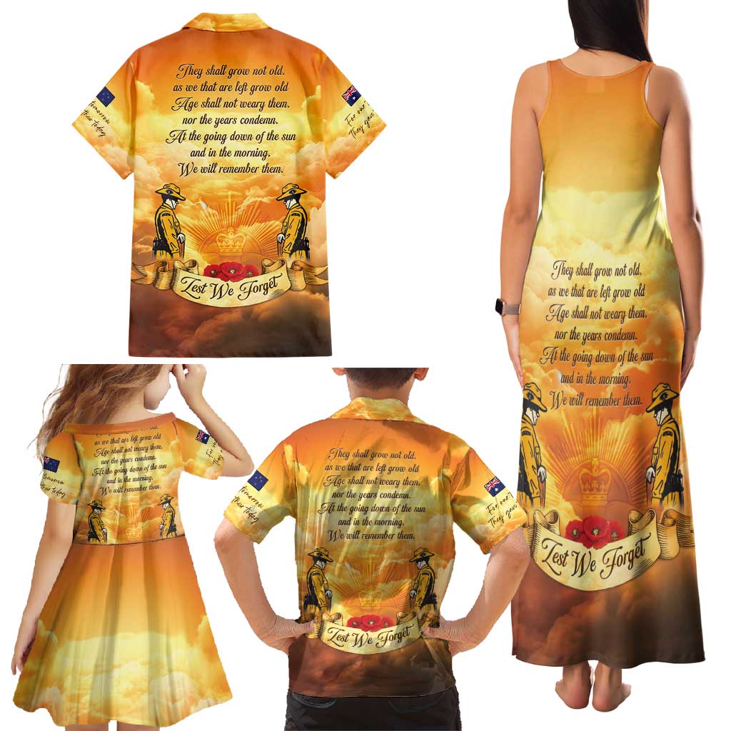 New Zealand And Australia ANZAC Day Family Matching Tank Maxi Dress and Hawaiian Shirt Sinai Palestine Campaign Lest We Forget LT05 - Polynesian Pride