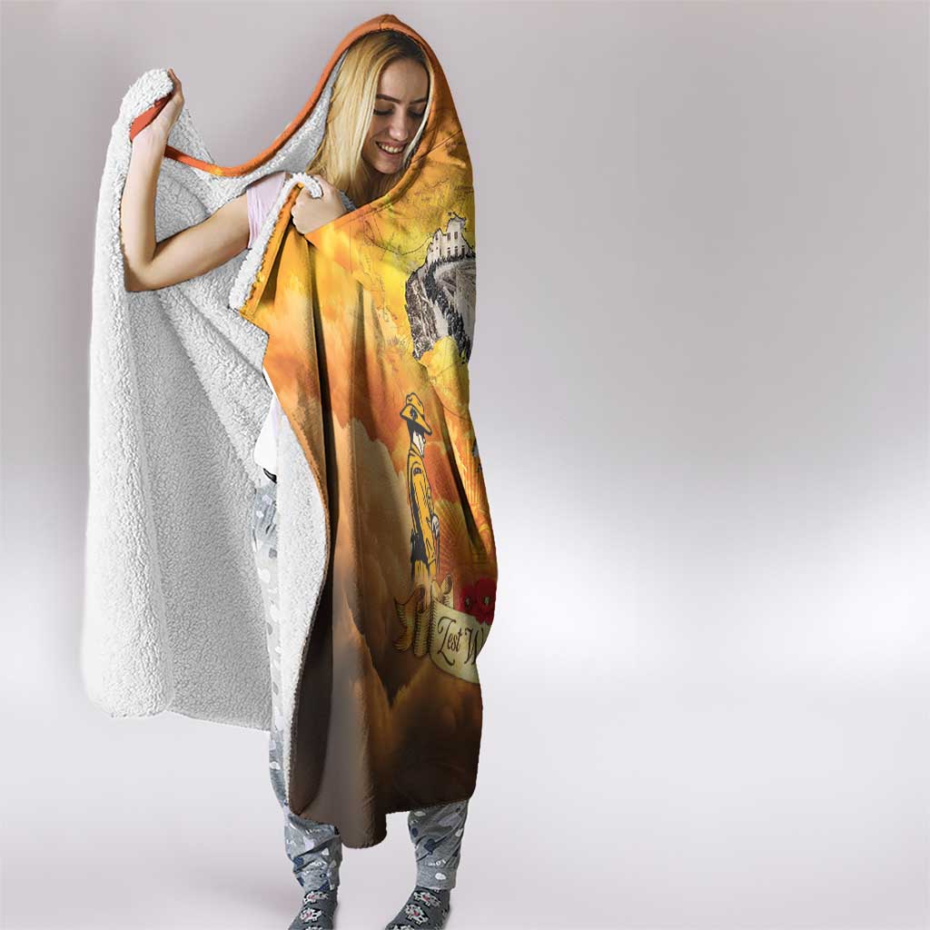 New Zealand And Australia ANZAC Day Hooded Blanket Sinai Palestine Campaign Lest We Forget LT05 - Polynesian Pride