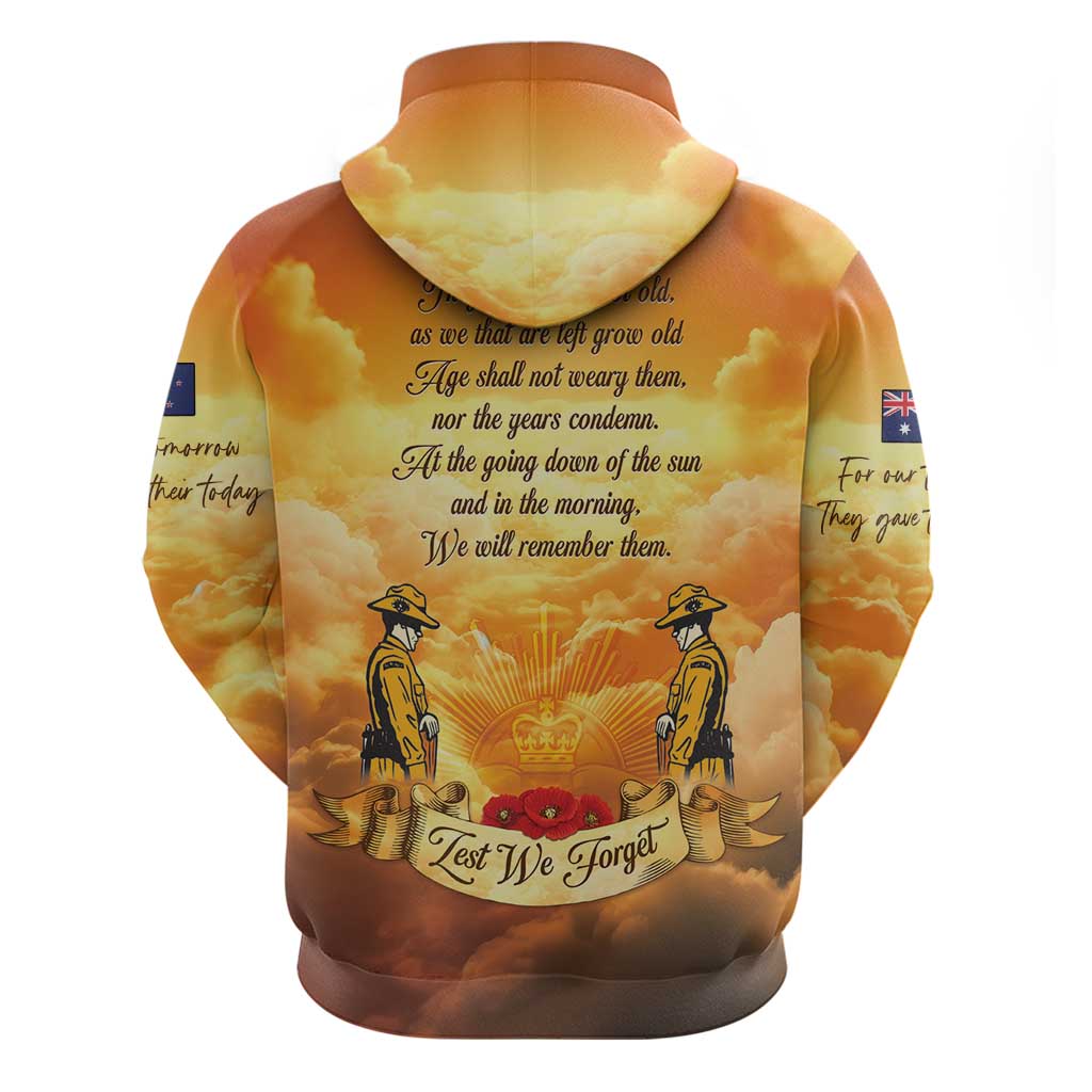 New Zealand And Australia ANZAC Day Hoodie Sinai Palestine Campaign Lest We Forget LT05 - Polynesian Pride