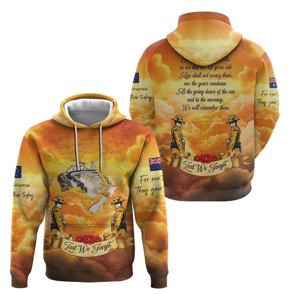 New Zealand And Australia ANZAC Day Hoodie Sinai Palestine Campaign Lest We Forget LT05 - Polynesian Pride