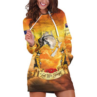 New Zealand And Australia ANZAC Day Hoodie Dress Sinai Palestine Campaign Lest We Forget LT05 Orange - Polynesian Pride