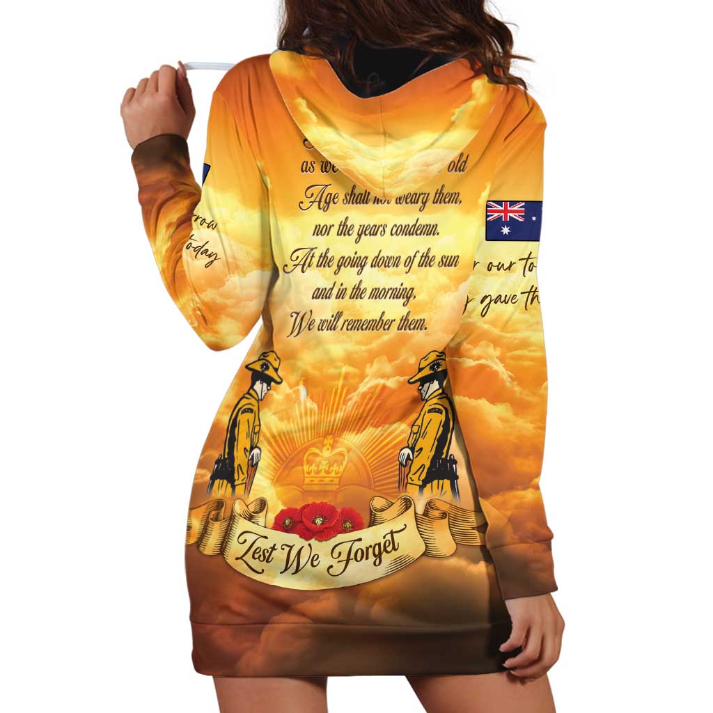 New Zealand And Australia ANZAC Day Hoodie Dress Sinai Palestine Campaign Lest We Forget LT05 - Polynesian Pride
