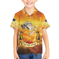 New Zealand And Australia ANZAC Day Kid Hawaiian Shirt Sinai Palestine Campaign Lest We Forget LT05 Kid Orange - Polynesian Pride
