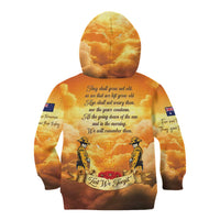 New Zealand And Australia ANZAC Day Kid Hoodie Sinai Palestine Campaign Lest We Forget LT05 - Polynesian Pride