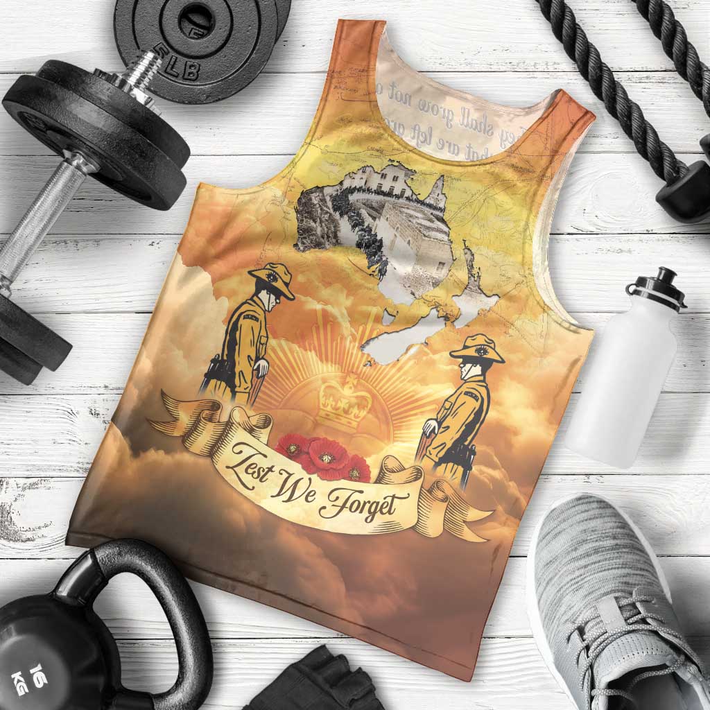 New Zealand And Australia ANZAC Day Men Tank Top Sinai Palestine Campaign Lest We Forget LT05 - Polynesian Pride
