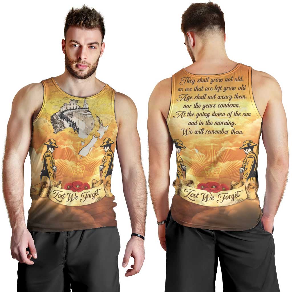 New Zealand And Australia ANZAC Day Men Tank Top Sinai Palestine Campaign Lest We Forget LT05 - Polynesian Pride