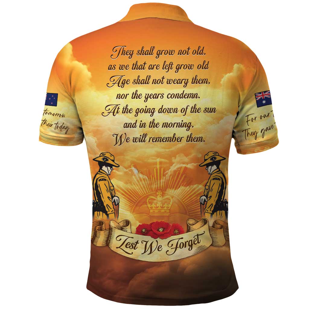 New Zealand And Australia ANZAC Day Polo Shirt Sinai Palestine Campaign Lest We Forget LT05 - Polynesian Pride