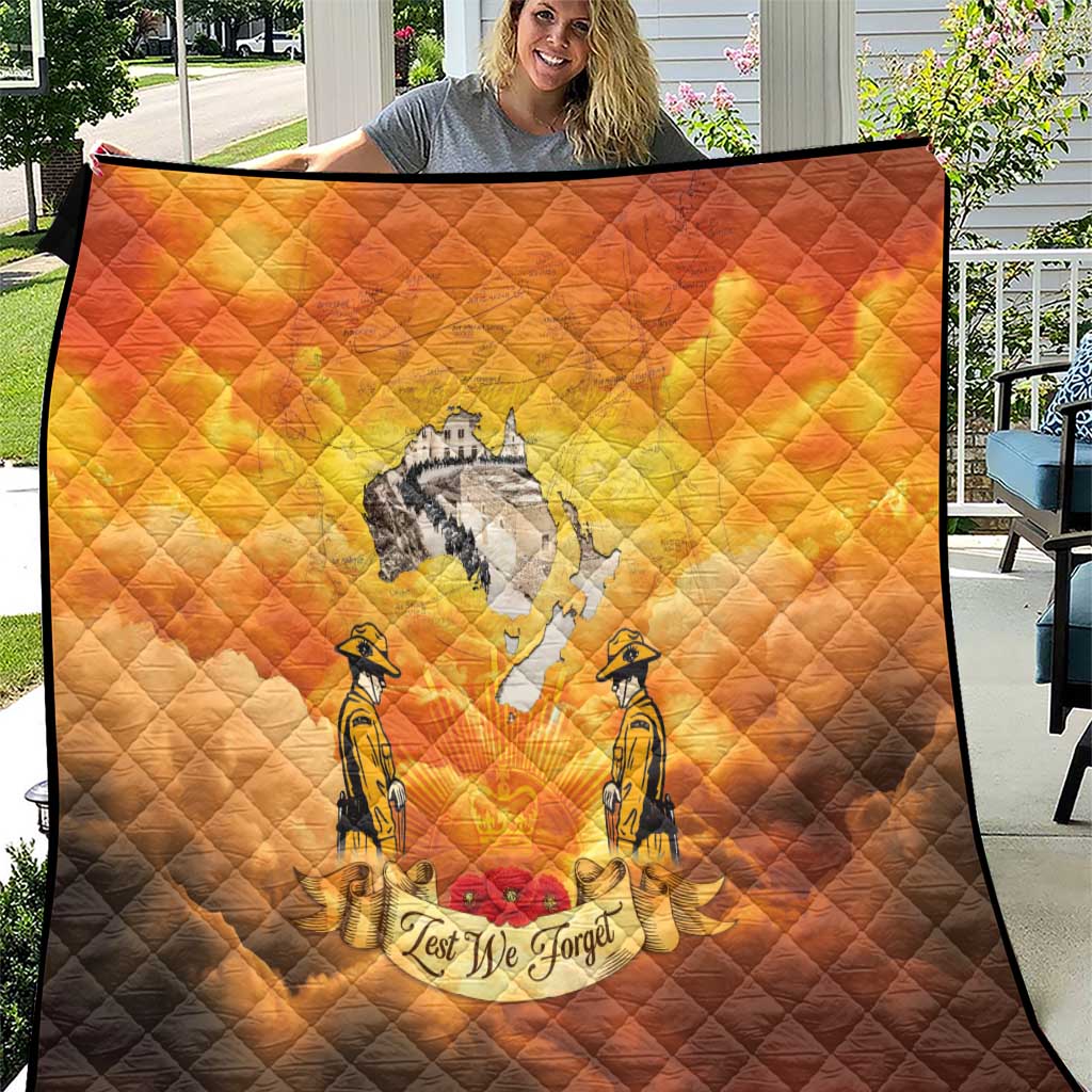 New Zealand And Australia ANZAC Day Quilt Sinai Palestine Campaign Lest We Forget LT05 Orange - Polynesian Pride