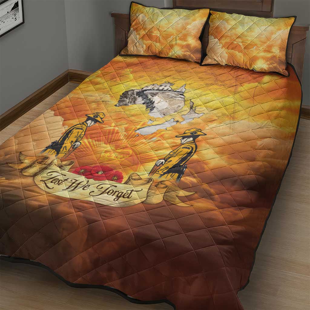 New Zealand And Australia ANZAC Day Quilt Bed Set Sinai Palestine Campaign Lest We Forget LT05 - Polynesian Pride