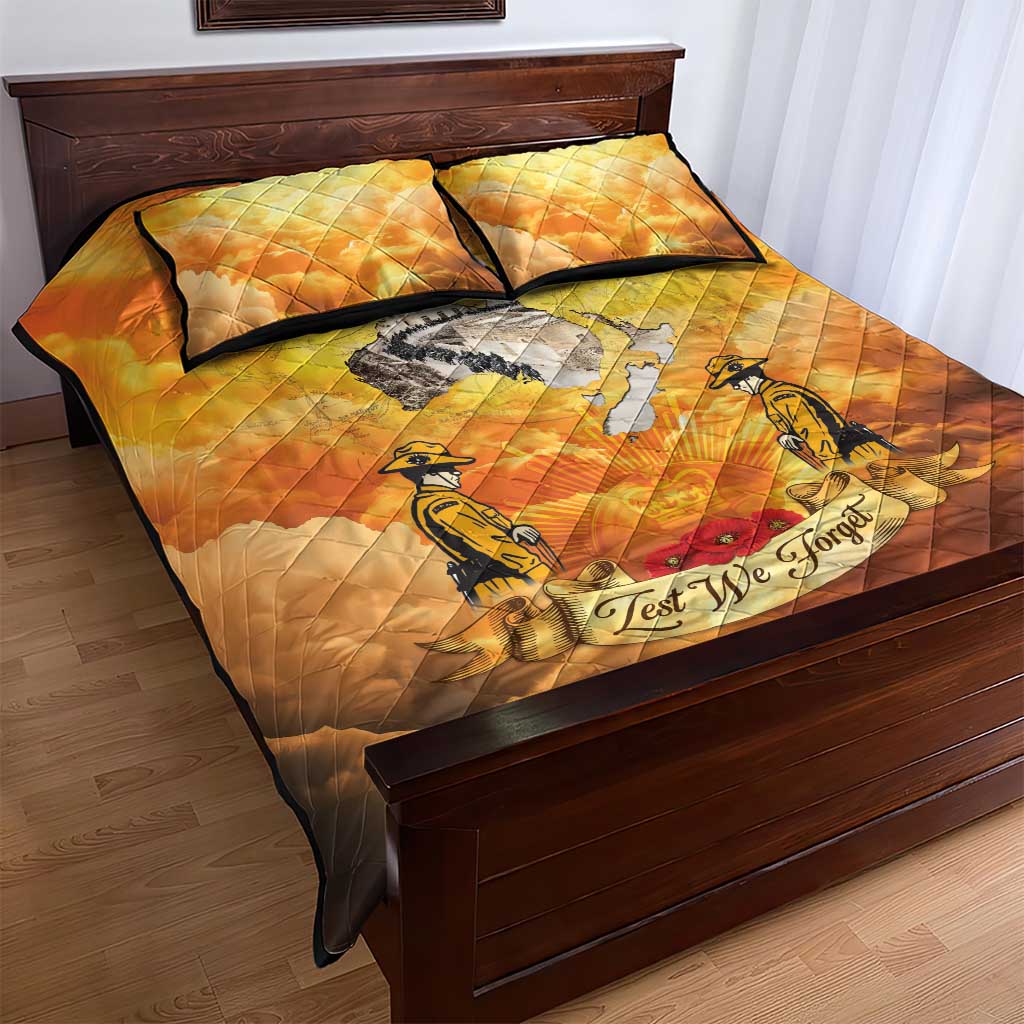 New Zealand And Australia ANZAC Day Quilt Bed Set Sinai Palestine Campaign Lest We Forget LT05 - Polynesian Pride