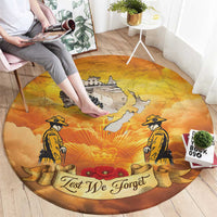 New Zealand And Australia ANZAC Day Round Carpet Sinai Palestine Campaign Lest We Forget LT05 - Polynesian Pride