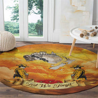 New Zealand And Australia ANZAC Day Round Carpet Sinai Palestine Campaign Lest We Forget LT05 - Polynesian Pride