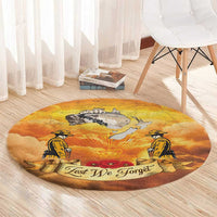 New Zealand And Australia ANZAC Day Round Carpet Sinai Palestine Campaign Lest We Forget LT05 - Polynesian Pride