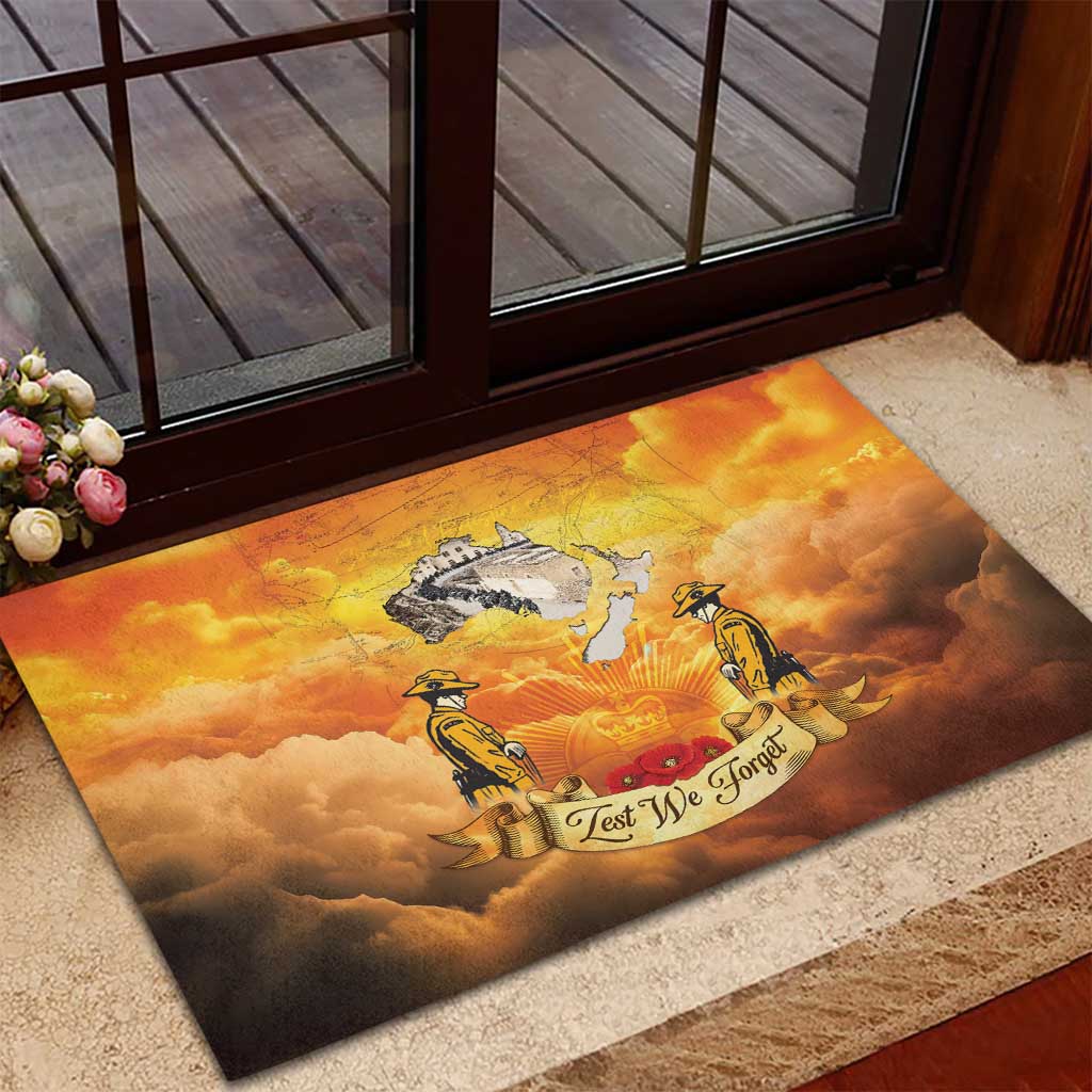 New Zealand And Australia ANZAC Day Rubber Doormat Sinai Palestine Campaign Lest We Forget LT05 - Polynesian Pride