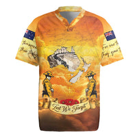 New Zealand And Australia ANZAC Day Rugby Jersey Sinai Palestine Campaign Lest We Forget LT05 Orange - Polynesian Pride