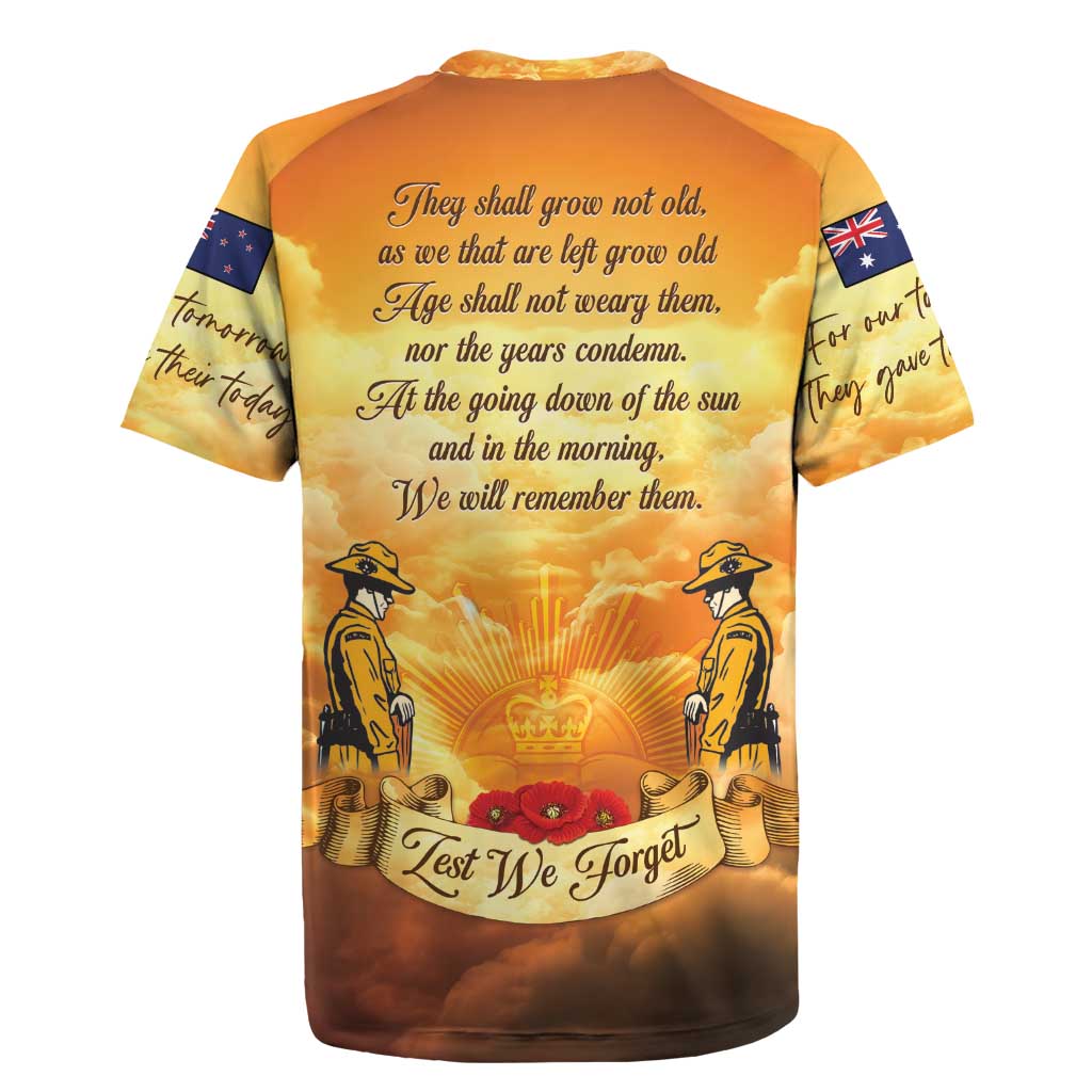 New Zealand And Australia ANZAC Day Rugby Jersey Sinai Palestine Campaign Lest We Forget LT05 - Polynesian Pride