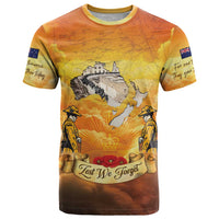 New Zealand And Australia ANZAC Day T Shirt Sinai Palestine Campaign Lest We Forget LT05 Orange - Polynesian Pride