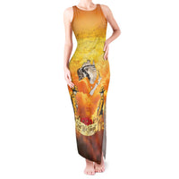 New Zealand And Australia ANZAC Day Tank Maxi Dress Sinai Palestine Campaign Lest We Forget LT05 Women Orange - Polynesian Pride