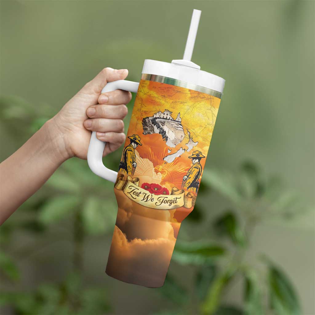 New Zealand And Australia ANZAC Day Tumbler With Handle Sinai Palestine Campaign Lest We Forget LT05 - Polynesian Pride