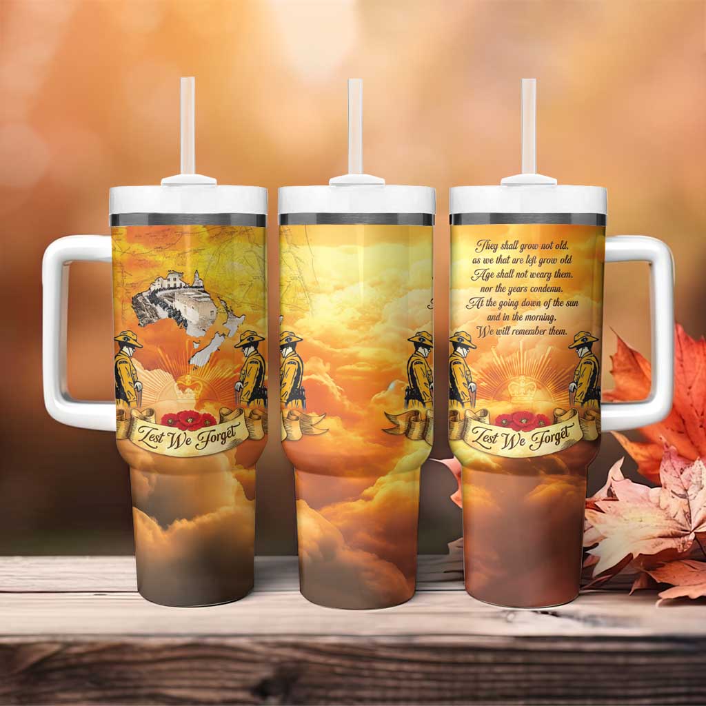 New Zealand And Australia ANZAC Day Tumbler With Handle Sinai Palestine Campaign Lest We Forget LT05 - Polynesian Pride