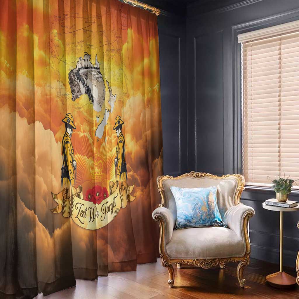 New Zealand And Australia ANZAC Day Window Curtain Sinai Palestine Campaign Lest We Forget LT05 - Polynesian Pride