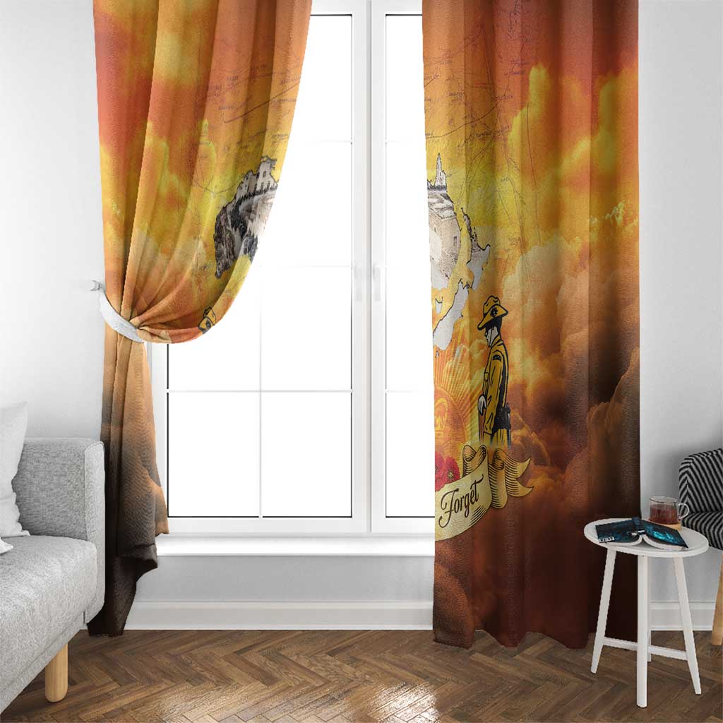 New Zealand And Australia ANZAC Day Window Curtain Sinai Palestine Campaign Lest We Forget LT05 - Polynesian Pride