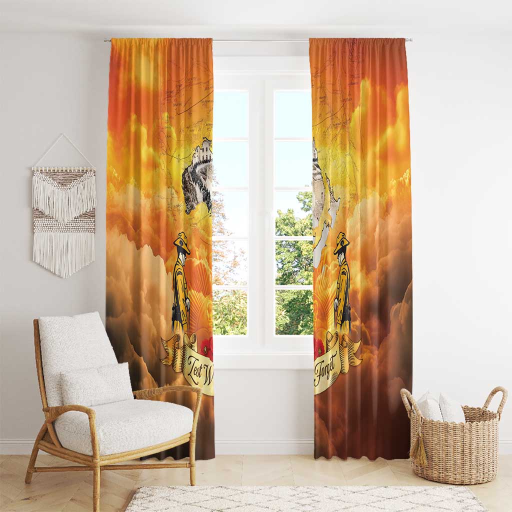 New Zealand And Australia ANZAC Day Window Curtain Sinai Palestine Campaign Lest We Forget LT05 - Polynesian Pride