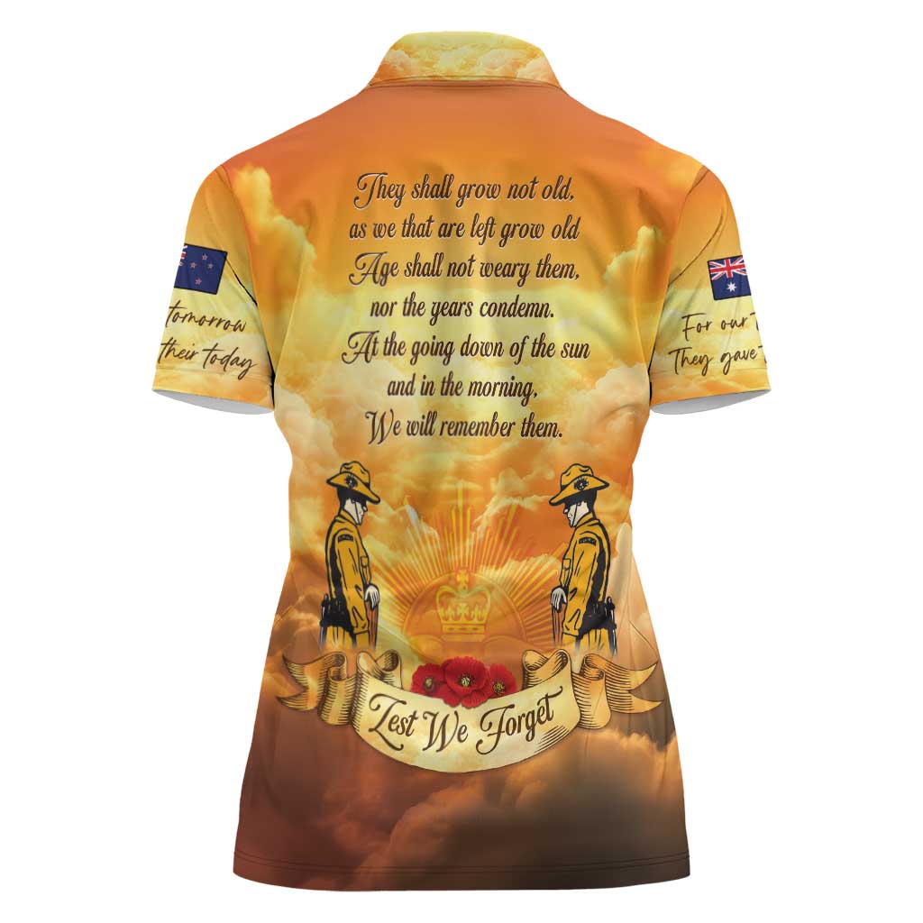 New Zealand And Australia ANZAC Day Women Polo Shirt Sinai Palestine Campaign Lest We Forget LT05 - Polynesian Pride