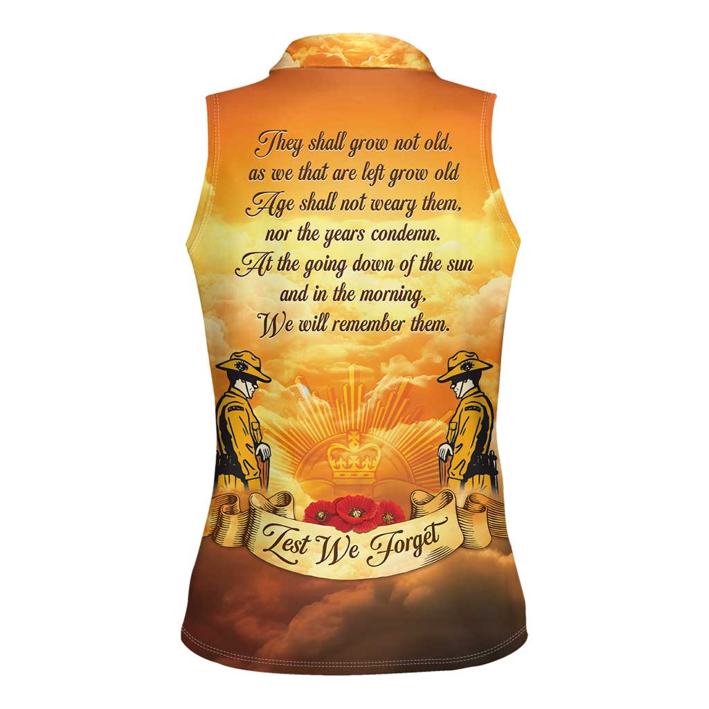 New Zealand And Australia ANZAC Day Women Sleeveless Polo Shirt Sinai Palestine Campaign Lest We Forget LT05 - Polynesian Pride