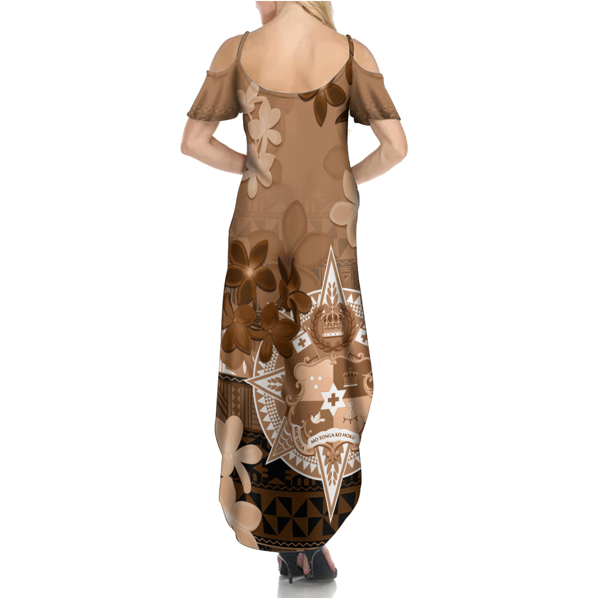 Tonga Emancipation Day Family Matching Summer Maxi Dress and Hawaiian Shirt Tongan Kupesi Ngatu Pattern Vintage Style LT05 - Polynesian Pride