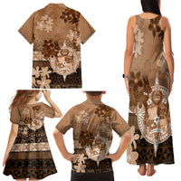 Tonga Emancipation Day Family Matching Tank Maxi Dress and Hawaiian Shirt Tongan Kupesi Ngatu Pattern Vintage Style LT05 - Polynesian Pride