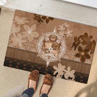 Tonga Emancipation Day Rubber Doormat Tongan Kupesi Ngatu Pattern Vintage Style