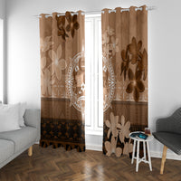 Tonga Emancipation Day Window Curtain Tongan Kupesi Ngatu Pattern Vintage Style