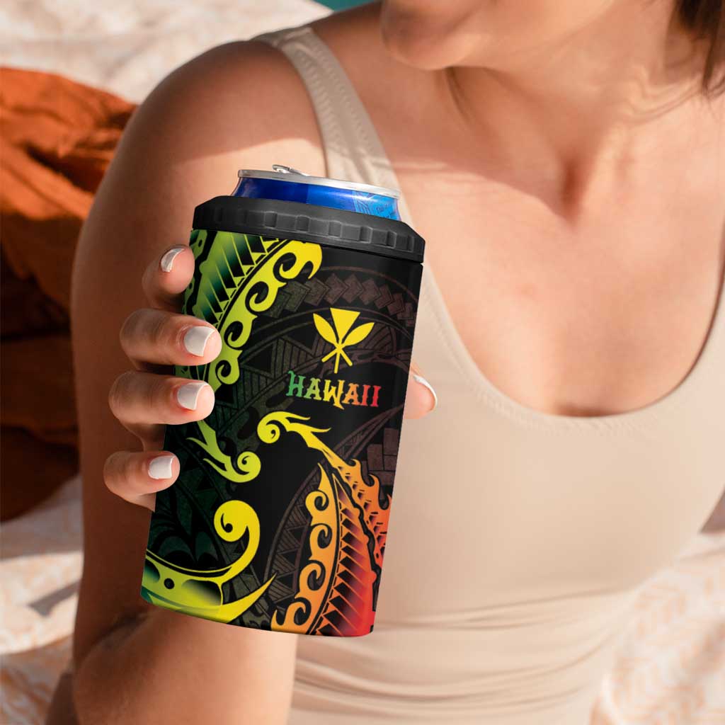 AAPI Heritage Month 4 in 1 Can Cooler Tumbler Kanaka Maoli Polynesian Tribal Wave
