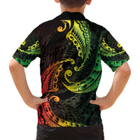 AAPI Heritage Month Family Matching Long Sleeve Bodycon Dress and Hawaiian Shirt Kanaka Maoli Polynesian Tribal Wave LT05 - Polynesian Pride