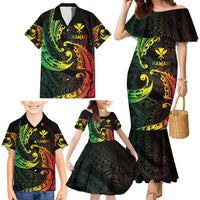 AAPI Heritage Month Family Matching Mermaid Dress and Hawaiian Shirt Kanaka Maoli Polynesian Tribal Wave LT05 - Polynesian Pride