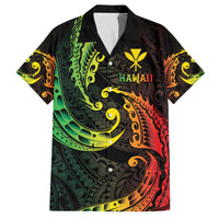 AAPI Heritage Month Family Matching Off The Shoulder Long Sleeve Dress and Hawaiian Shirt Kanaka Maoli Polynesian Tribal Wave LT05 Dad's Shirt - Short Sleeve Reggae - Polynesian Pride