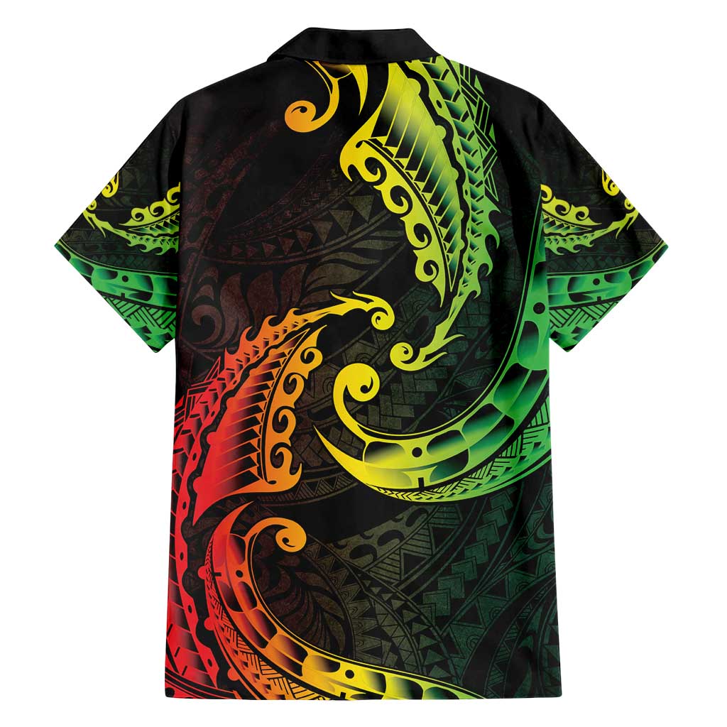 AAPI Heritage Month Family Matching Off Shoulder Short Dress and Hawaiian Shirt Kanaka Maoli Polynesian Tribal Wave LT05 - Polynesian Pride