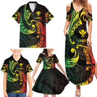 AAPI Heritage Month Family Matching Summer Maxi Dress and Hawaiian Shirt Kanaka Maoli Polynesian Tribal Wave LT05 - Polynesian Pride