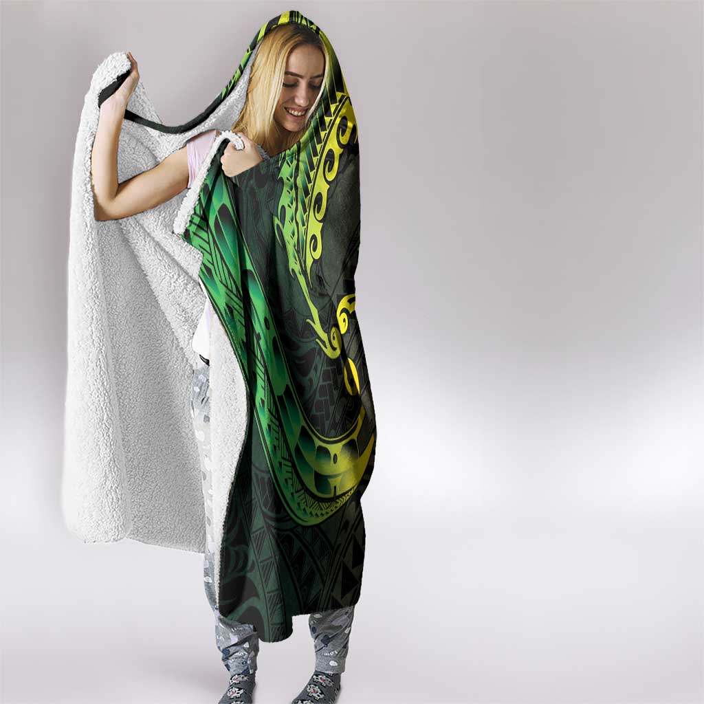AAPI Heritage Month Hooded Blanket Kanaka Maoli Polynesian Tribal Wave