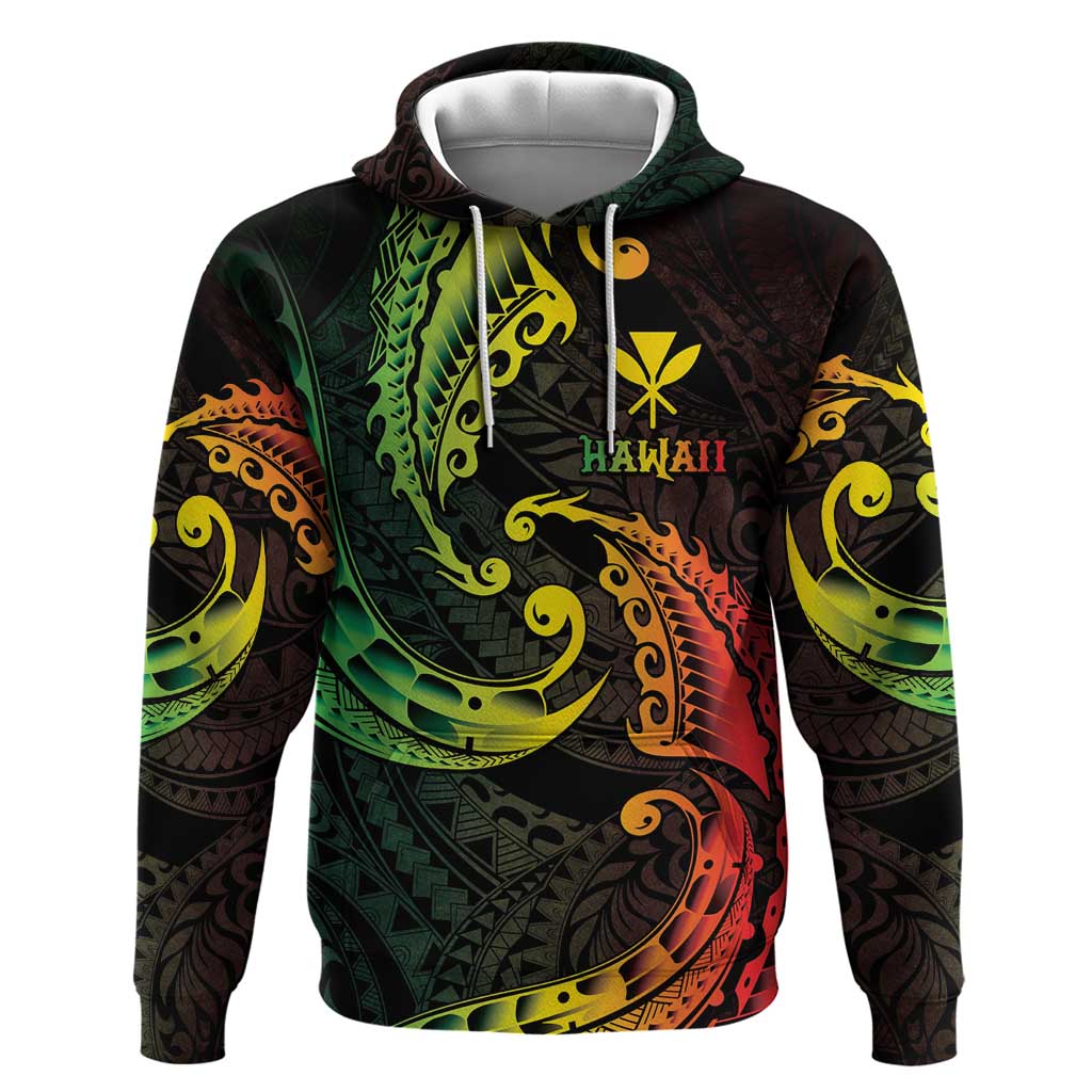 AAPI Heritage Month Hoodie Kanaka Maoli Polynesian Tribal Wave LT05 Pullover Hoodie Reggae - Polynesian Pride