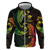 AAPI Heritage Month Hoodie Kanaka Maoli Polynesian Tribal Wave LT05 Zip Hoodie Reggae - Polynesian Pride