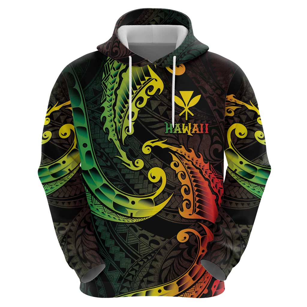 AAPI Heritage Month Hoodie Kanaka Maoli Polynesian Tribal Wave LT05 - Polynesian Pride