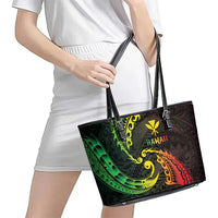 AAPI Heritage Month Leather Tote Bag Kanaka Maoli Polynesian Tribal Wave LT05 - Polynesian Pride