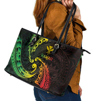 AAPI Heritage Month Leather Tote Bag Kanaka Maoli Polynesian Tribal Wave LT05 - Polynesian Pride